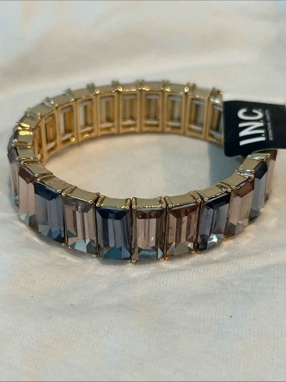 INC International Concepts Gold-Tone Bracelet with Champagne and Gray Crystals